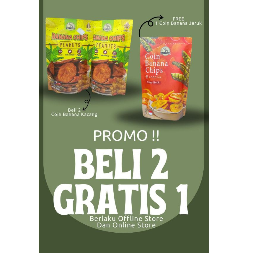 

PROMOSPESIAL BELI 2 COIN BANANA KACANG, FREE 1 COIN BANANA JERUK