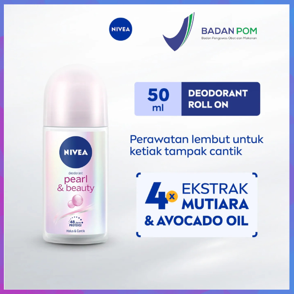 nivea deodorant pearl & beauty extract & avocado 48 jam 50 ml - luginasarikosmetik