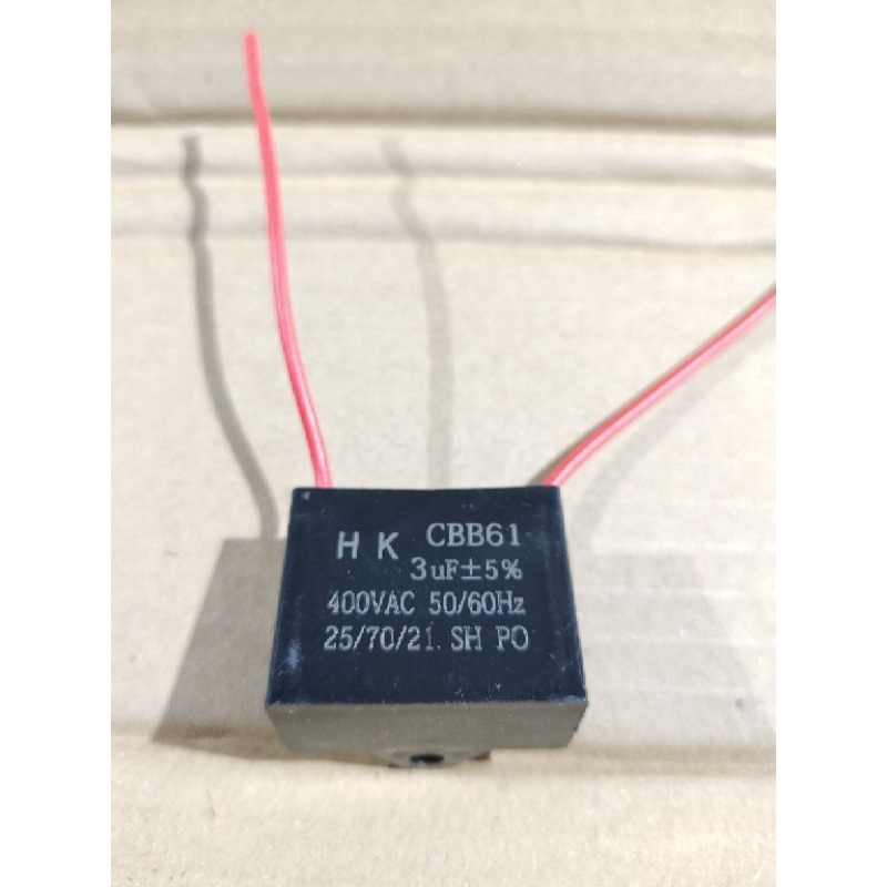 Kapasitor kipas angin CBB61 kapasitor kotak 3uf/400v