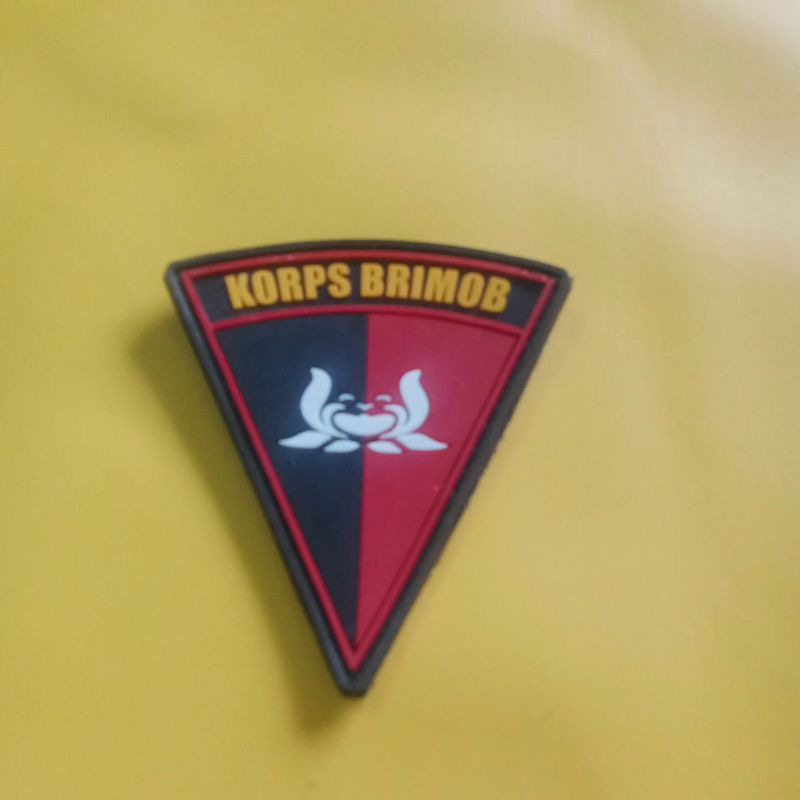 patch rubber logo brimob segitiga/tempelan karet