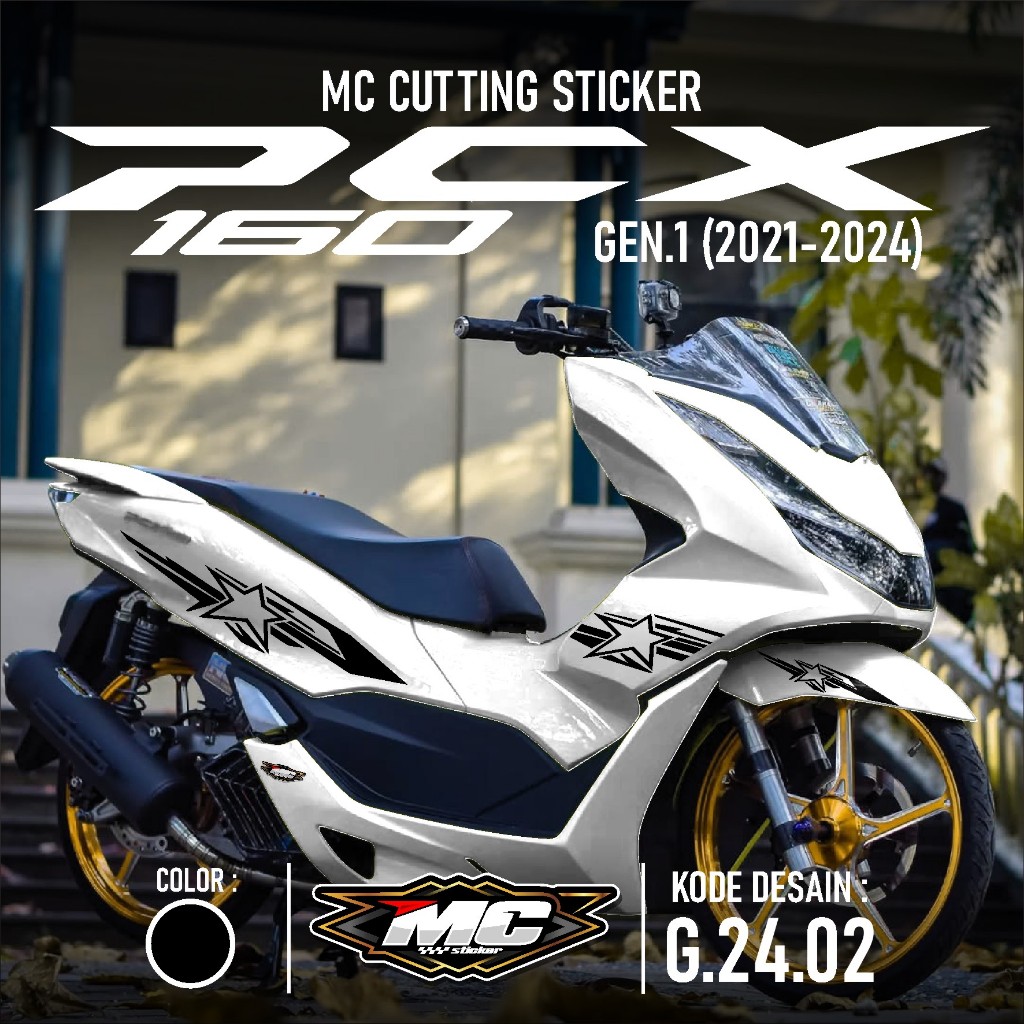 Cutting Sticker Striping PCX 160 NEW 2021 2022 2023 2024 - Aksesoris Motor Stiker Skotlet Cutting Li