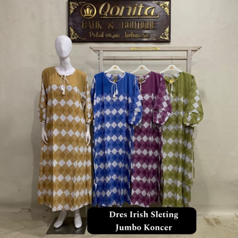 {LD 120 CM} Daster Busui Friendly Premium Batik Qonita Home Dres Kekinian || Dres Irish Sleting Jumb