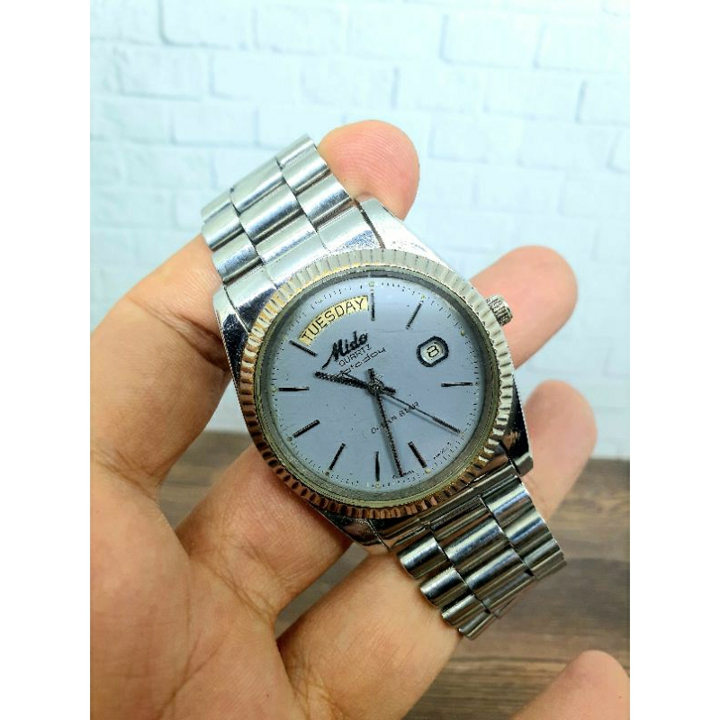 Jam MIDO OYSTER DATODAY OCEAN STAR PRESIDENT QUARTZ, (GREY DIAL/ VERY RARE)