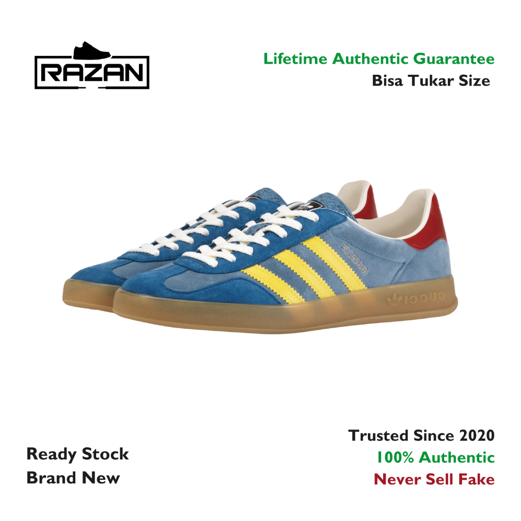 Adidas Gazelle x Gucci Blue 100% Authentic Original