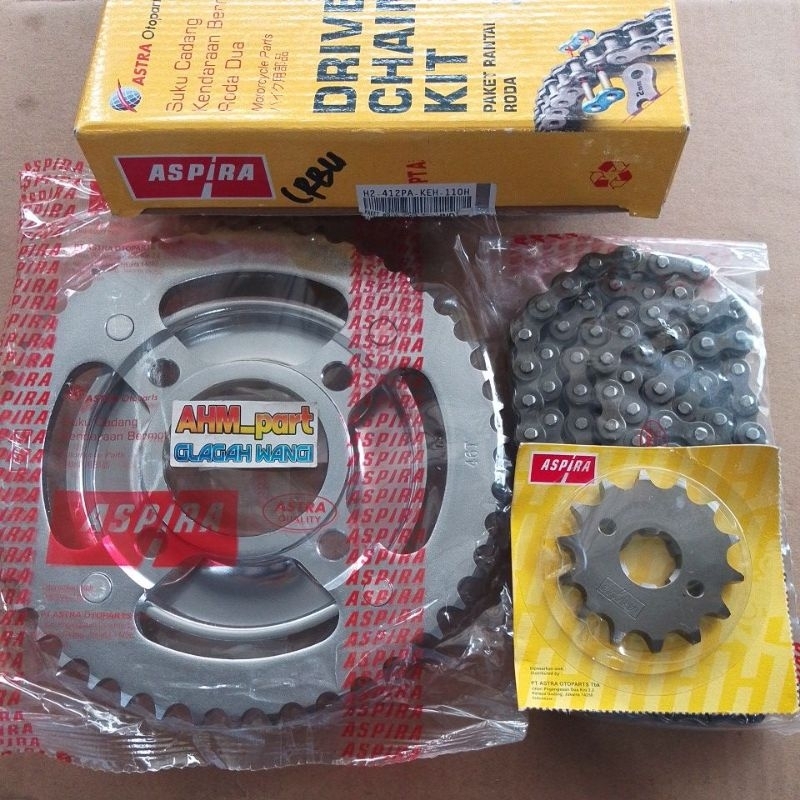 Gir set gear paket gl pro neotech megapro old primus H2-412PA-KEH-110H ori ASPIRA