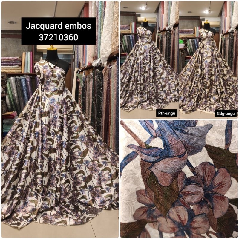 Kain Jacquard Emboss Putih Dress
