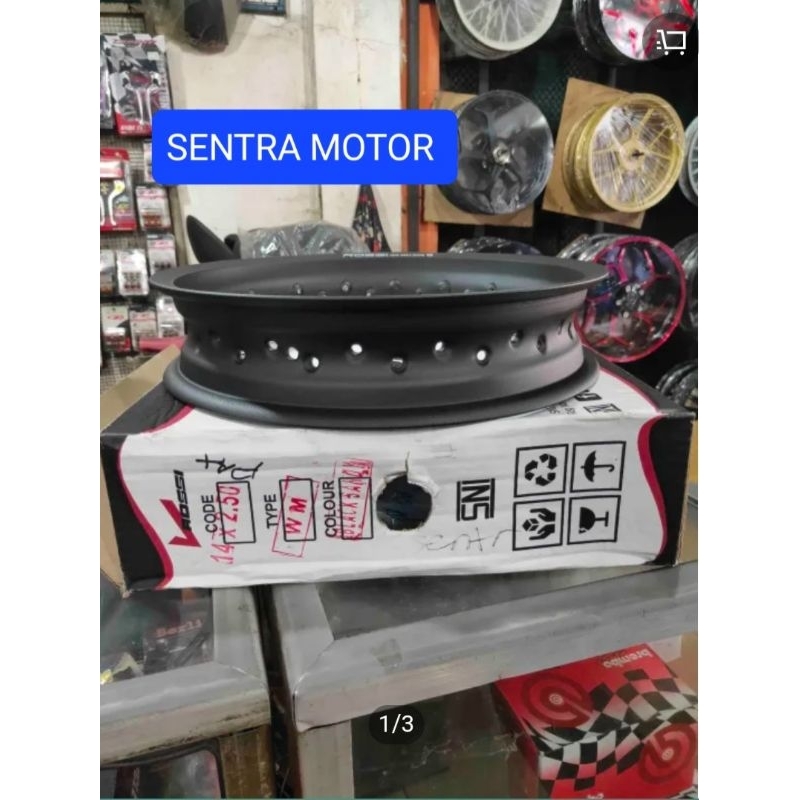 Velg VROSSI Velg Rossi Ukuran 250 Ring 14 Warna Hitam

