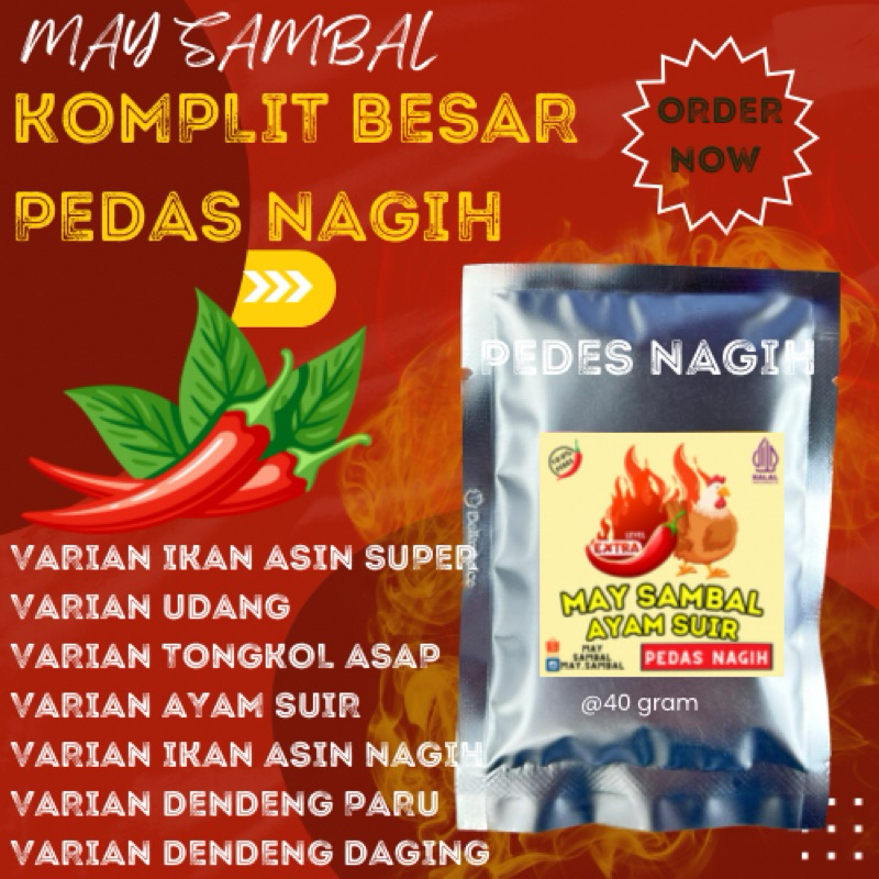 

PAKET SAMBAL SACHET SEMINGGU ISI 7PCS, 280 gr PEDAS NAGIH
