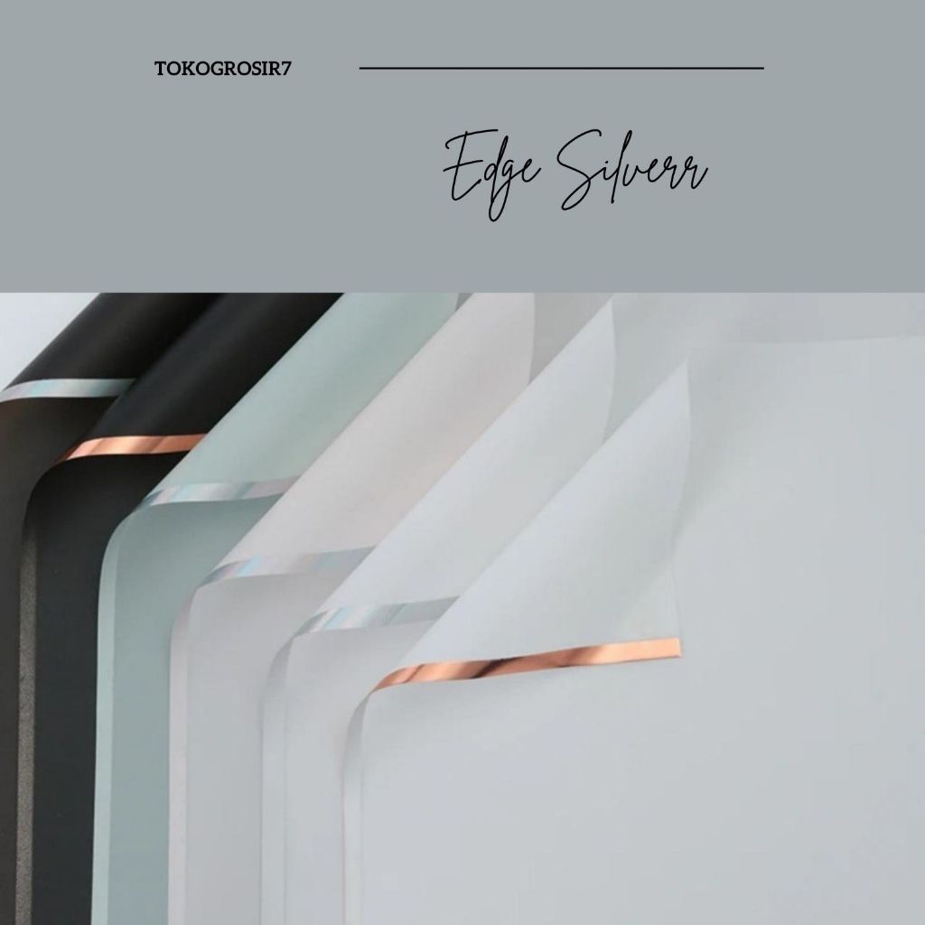 

(SW) Wrapping Paper Edge Silver Line Cellophane / kertas motif silver line/ handbouquet dekorasi