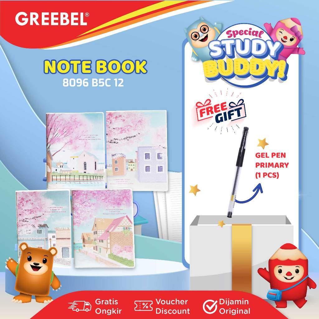 

GREEBEL NOTE BOOK 8096 B5C 12 /Agenda/Planner Lucu unik/Buku Catatan Spiral Notebook 96 halaman