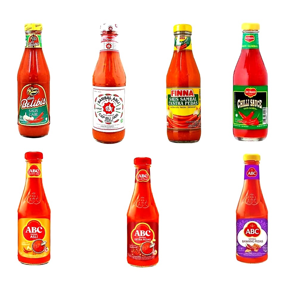 

SAOS SAMBAL ABC (SAMBAL ASLI&XTRA PEDAS&BAWANG), DELMONTE, CAP IBU JARI, DUA BELIBIS, FINNA