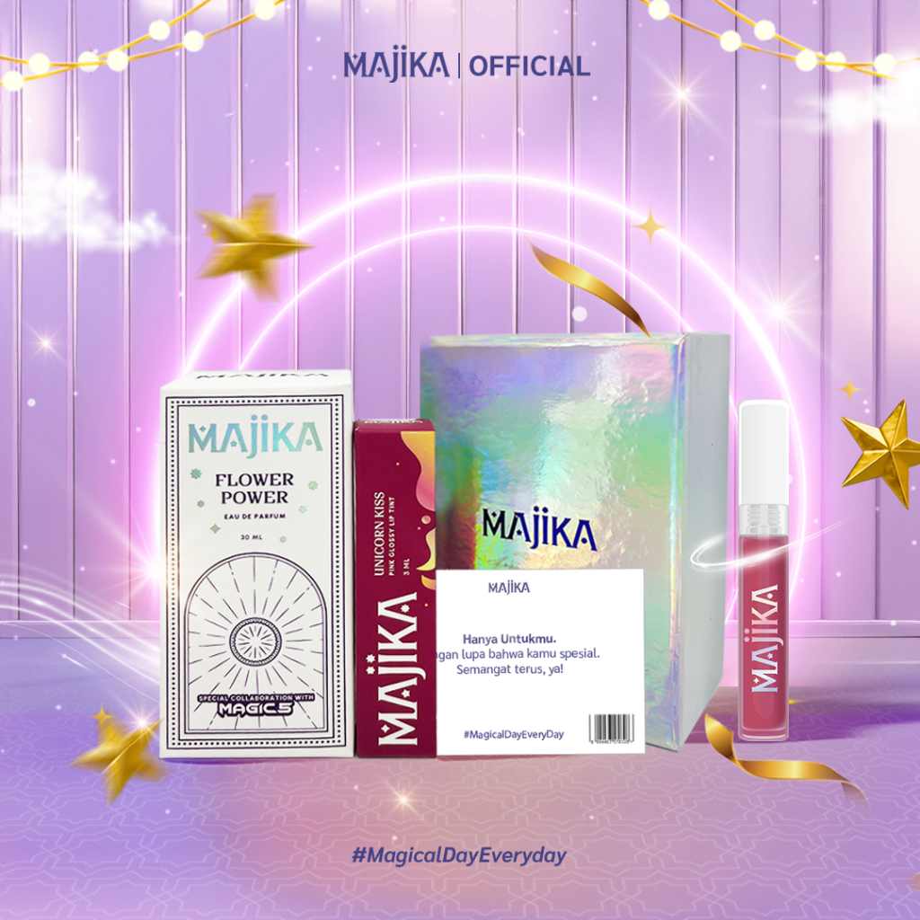 MAGIC5 x MAJIKA Aura Kit Gift Box |KADO ULANG TAHUN|HANYA UNTUKMU|SELAMAT | [Flower Power EDP + Lip 