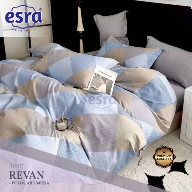 bedcover + sprei anti geser katun esra motif REVAN