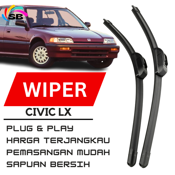 WIPER CIVIC LX 1 SET DEPAN KANAN KIRI WIPER CIVIC LX 1989 WIPER CIVIC LX AKSESORIS