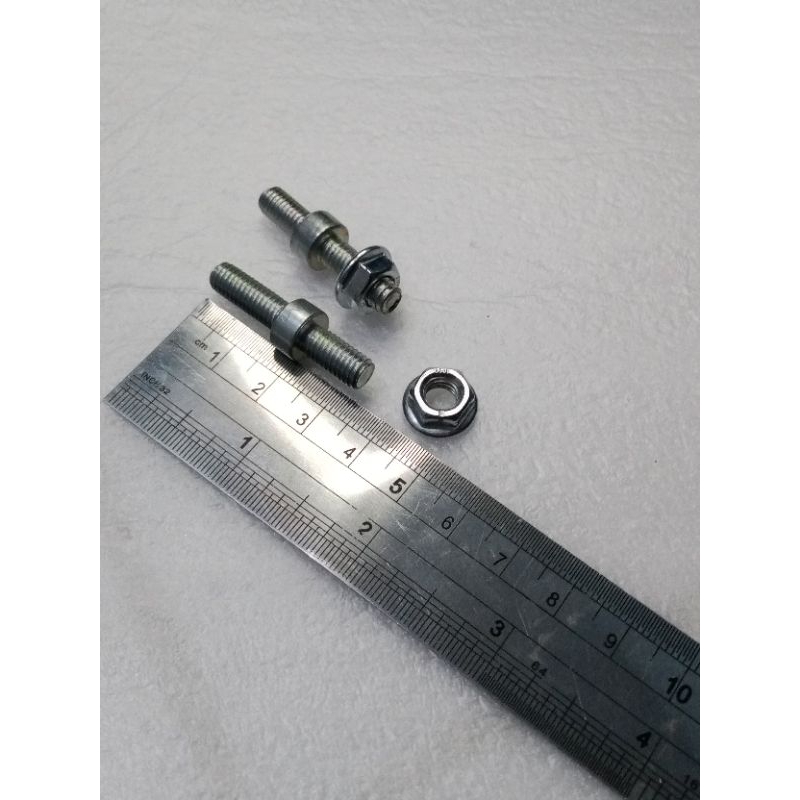 baut tanam original m6 ukuran baut 10 . harga baut dan mur 1 set . mur 1 baut tanam satu bawan mobil