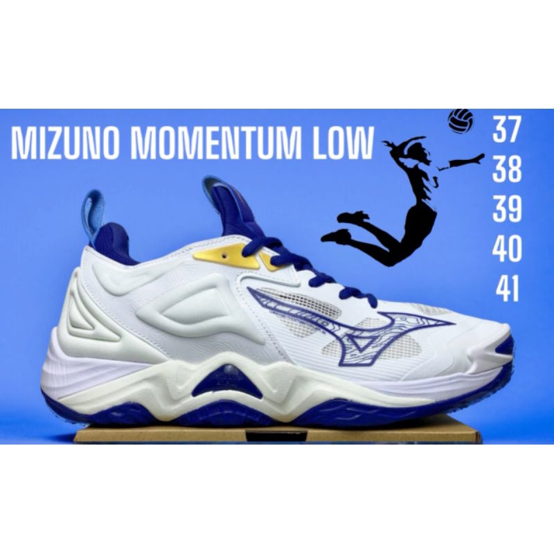 SEPATU OLAHRAGA VOLI MIZUNO MOMENTUM LOW WOMEN IMPORT SUPER PREMIUM BERDECIT ANTI SELIP