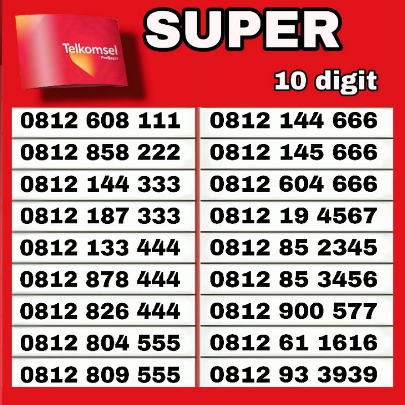 KARTU PERDANA TELKOMSEL NOMOR CANTIK SIMPATI 10 DIGIT