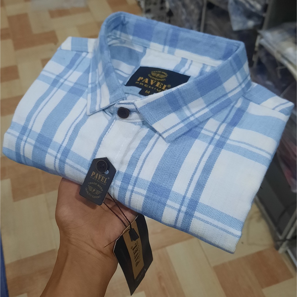 kemeja pria merah putih / kemeja kotak kotak merah putih / kemeja kotak besar / kemeja flanel kotak 