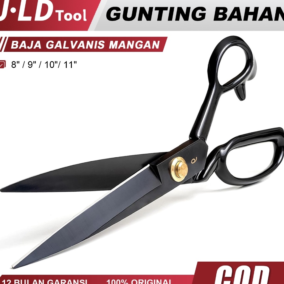 

BISA COD JLD Gunting Bahan Kain Hitam 8 9 1 11 Tailor Scissor Gunting Baja Galvanis Mangan
