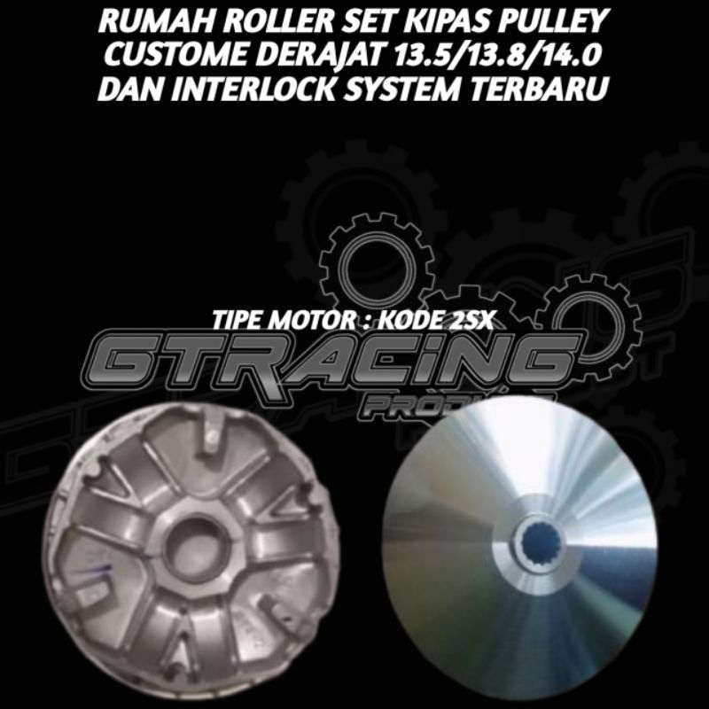 PULLEY DAN RUMAH ROLLER 1 SET CUSTOME DERAJAT MIO M3/MIO S/MIO Z BUBUT.