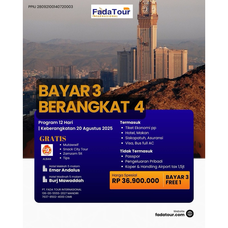 UMROH BAYAR 3 BERANGKAT 4 fada tour