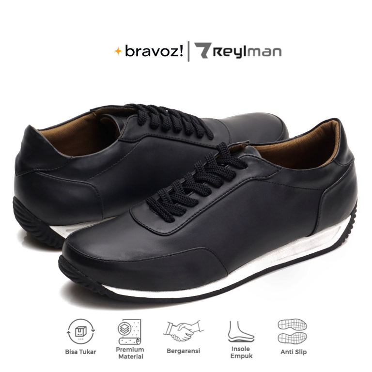 Reyl Man Faster Black Sepatu Casual Sneakers Pria / Sepatu Pria