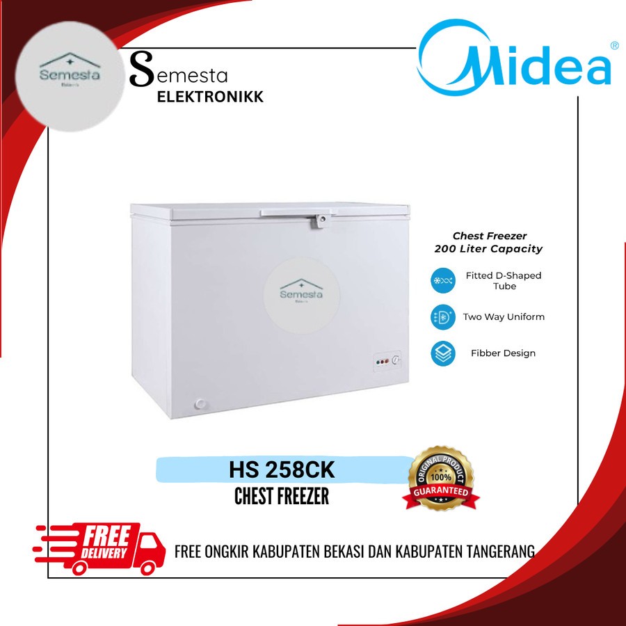 MIDEA HS-258CK CHEST FREEZER MIDEA HS 258 CK 200 LITER