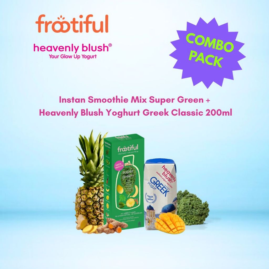 

Combo Pack Instan Smoothie Mix Super Green + Heavenly Blush Yoghurt Greek 200ml