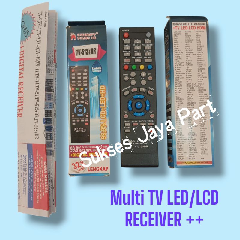 Remote Multi TV LCD LED Tabung Serba bisa Multi Receiver