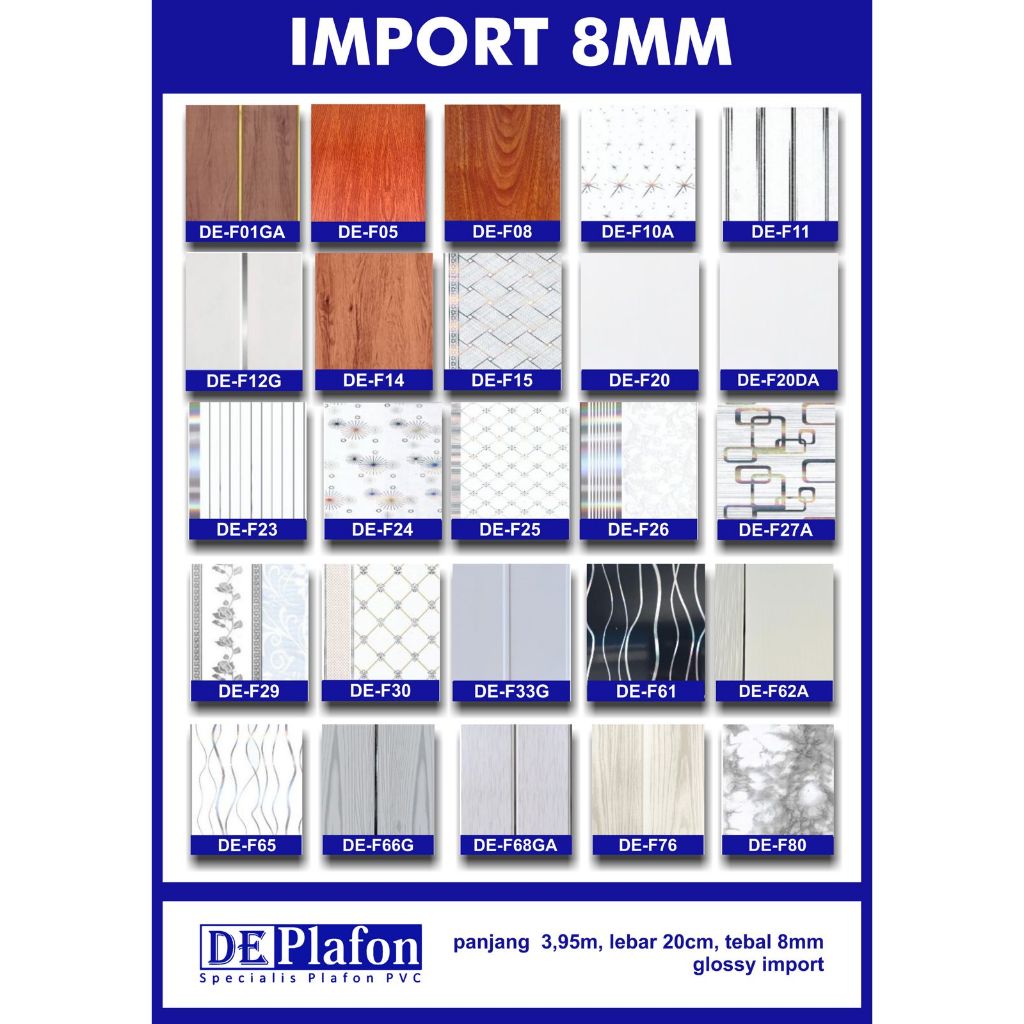 De Plafon - PLAFON PVC IMPORT 8 M