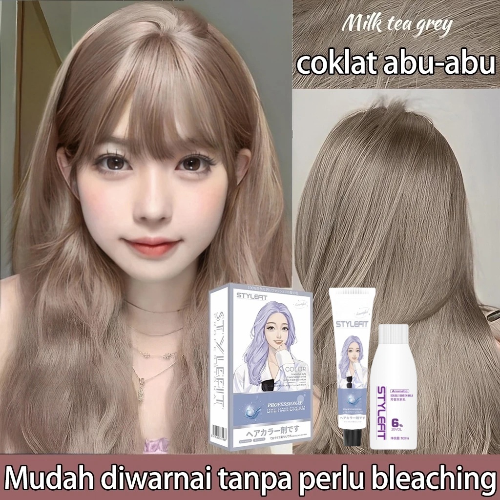 Cat rambut 100ml Hair Colour Tidak Perlu Pemutihan Pewarna Rambut  Pewarna Herbal Cat Rambut Ash Bro