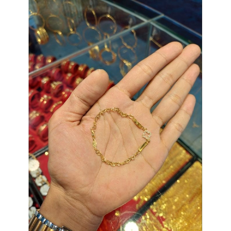Gelang rantai emas 16k/700 berat 2,19 gram produk HWT