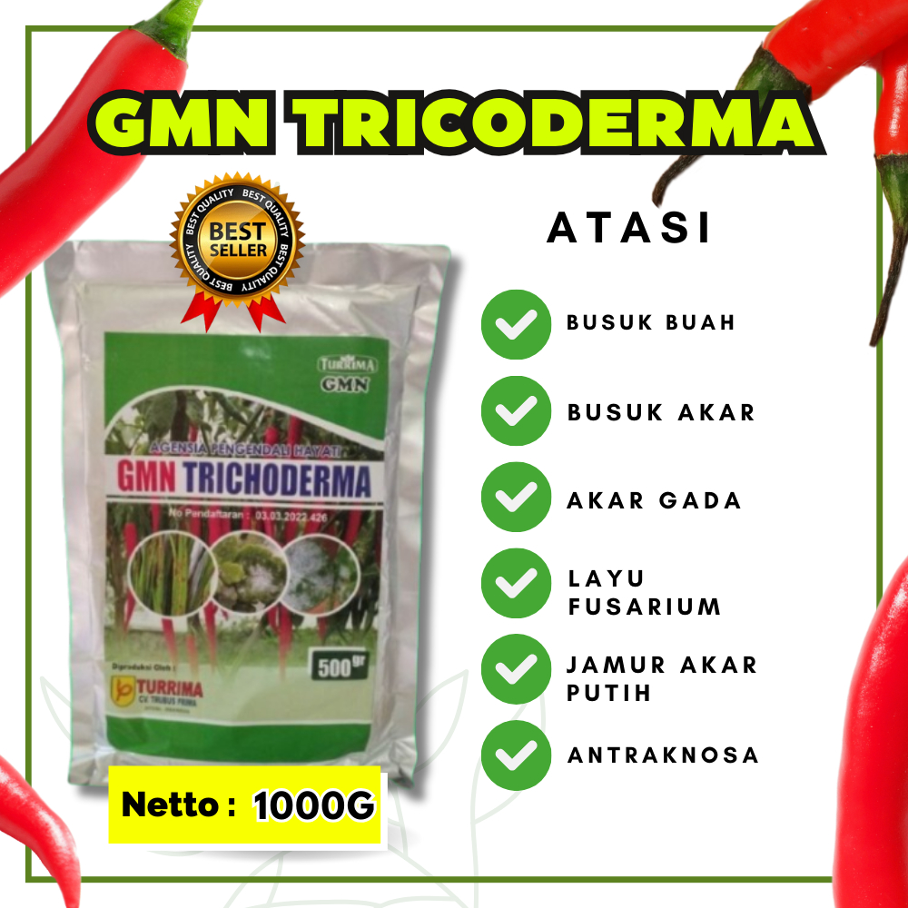 UNGGULAN  Fungisida Tricoderma Organik Isi 1000Gram, Fungisida Tricoderma Padat Isi 1000Gram, Fungis