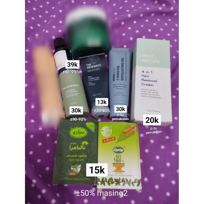 Preloved skincare the originote ceratinol moisturizer mugwort charcoal clay mask breylee cleansing p