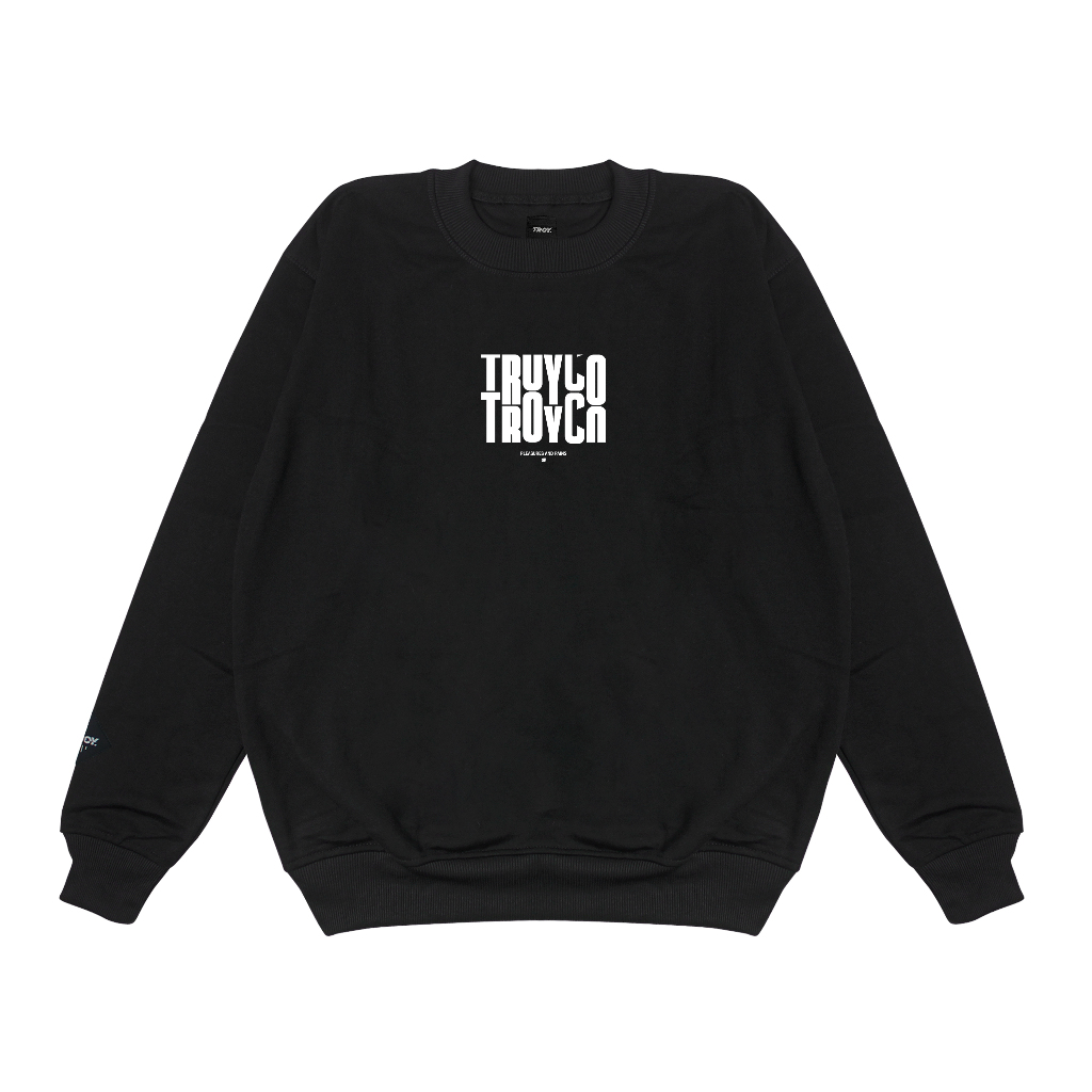Troy Company Sweater Crewneck Black Rhythmic - Sweater Sweatshirt Hitam SW 3087