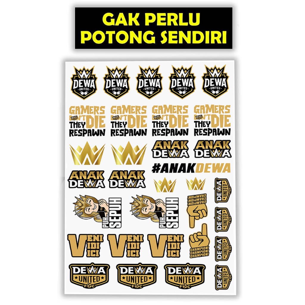 

Stiker Dewa United, Anak Dewa, Veni Vidi Vici, Sticker Klub Bola Dewa United, Stiker Pack