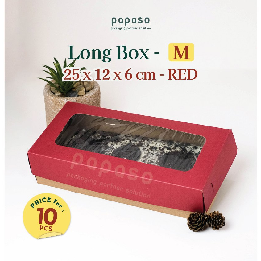

Box Brownies / Long Box (RED LBB-M-WINDOW) Kraft Full Laminating (Min. Order 1pack/10pcs)