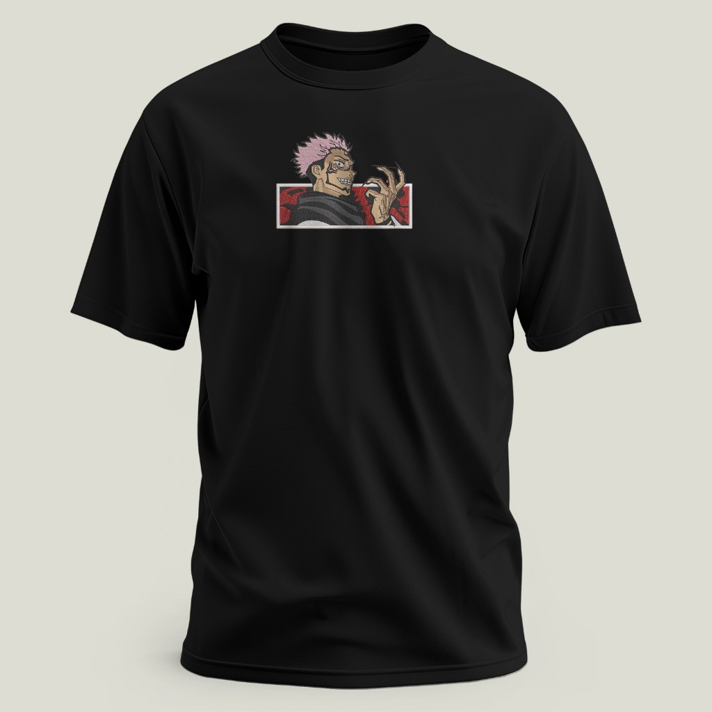 ARDIAZ Bordir "Sukuna Laugh" Jujutsu Kaisen Premium Embroidery Anime Tshirt 24s Unisex Murah - Distr