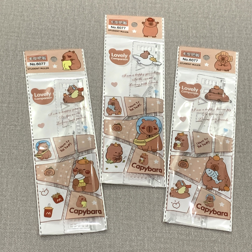 

Capybara Lovely Companion Ruler Set isi 4 pcs Penggaris 20cm Busur | 6077