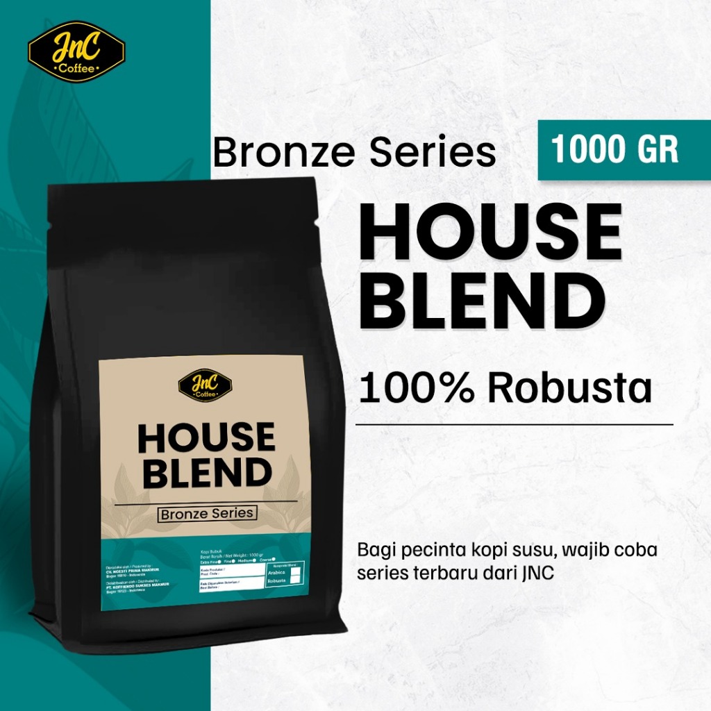 

JnC House Blend Bronze 1 KG 100% Robusta For Kopi Susu Espresso Kekinian