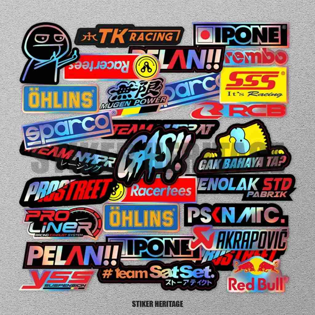 

( 22PCS )STICKER STIKER RACING HOLOGRAM | STIKER MOTOR | STICKER HELM, stciker pack stiker helm stiker estetik stiker motor dan HELM