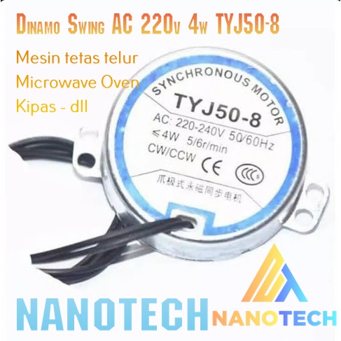Dinamo Swing AC 220v 4w TYJ50-8 Synchronous Motor Tetas Microwave Oven