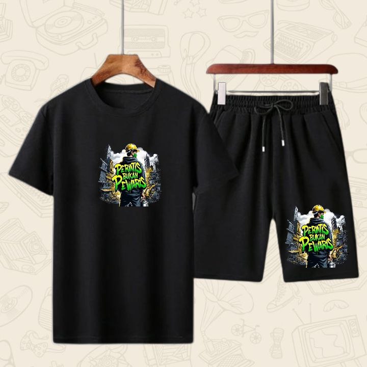BAJU PRIA LENGAN PENDEK / CELANA PENDEK PRIA / SET PRIA KEREN / PAKAIAN PRIA