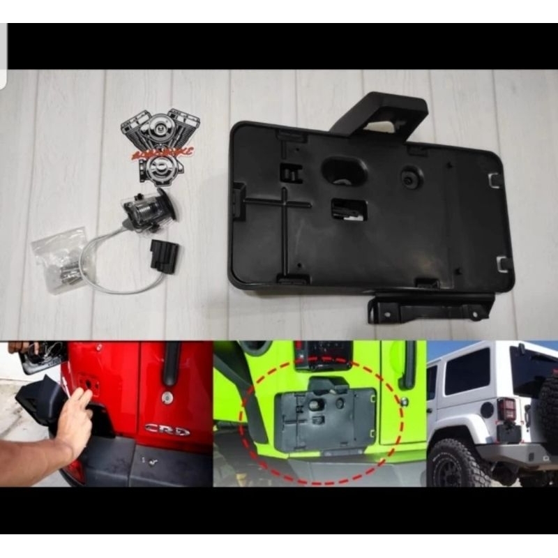 tatakan plat nomor jeep jk rubicon wrangler license holder jeep
