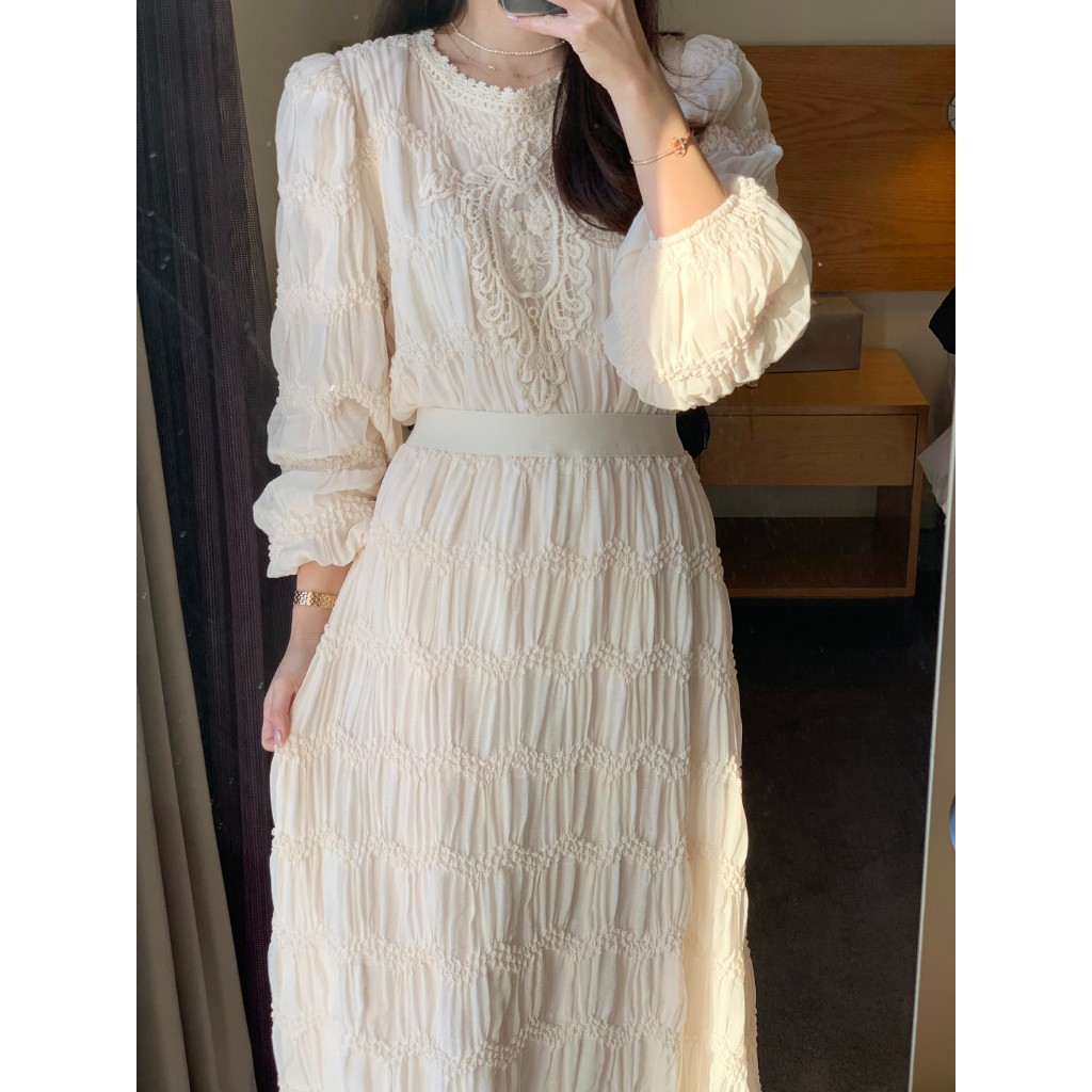 THESOOJI - Gracie Dress - Baju Korea Dress Wanita Putih Lengan Panjang Formal Casual