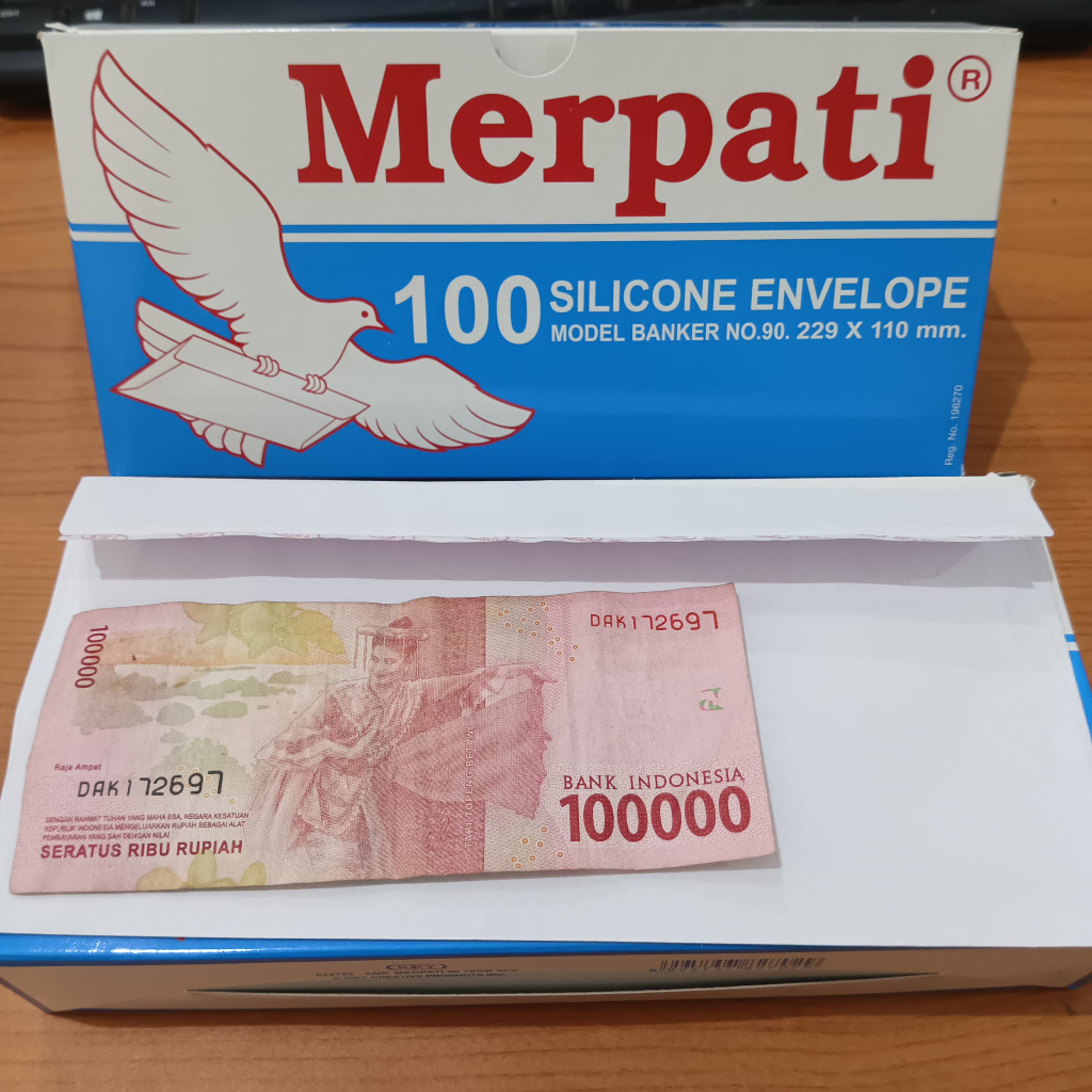 

(1PACK) Amplop Polos Panjang no 90 MERPATI + perekat Dus Biru