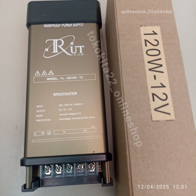 Adaptor / Power Supply 12V 10A 120W Outdoor DC 12V neon box