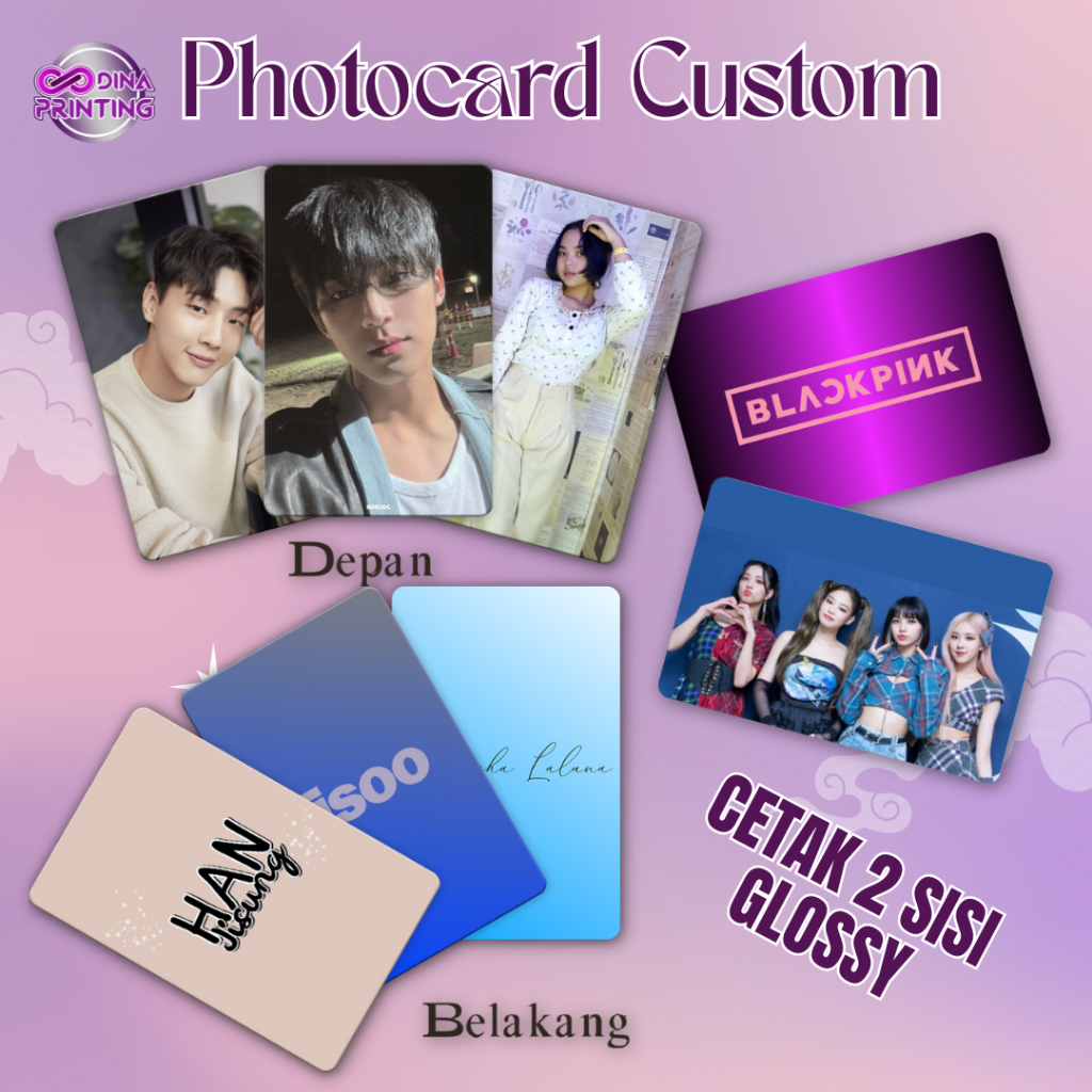 Photocard custom bisa pakai foto sendiri 2 sisi glossy