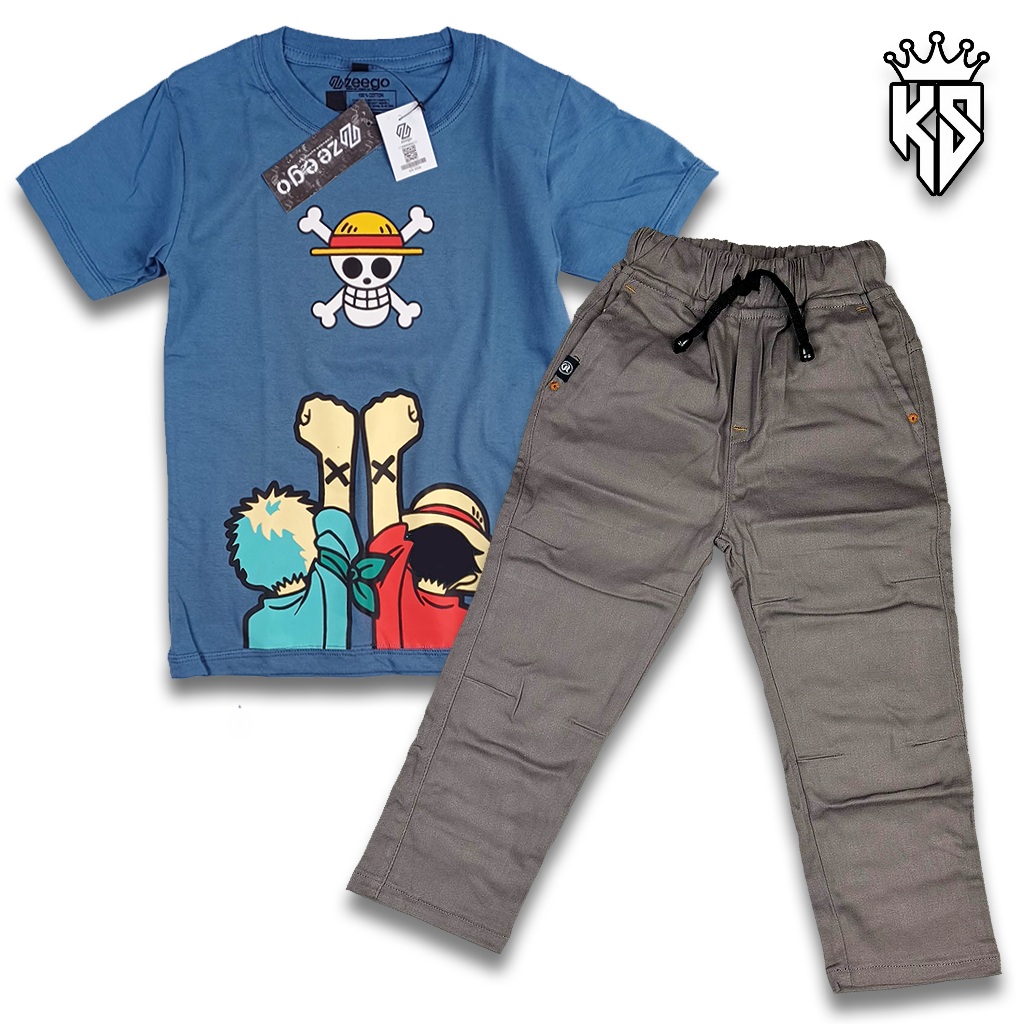 Setelan Celana Panjang Anak Laki-Laki / Setelan Anak Baju Kaos Distro Anak Umur 3-12 Tahun