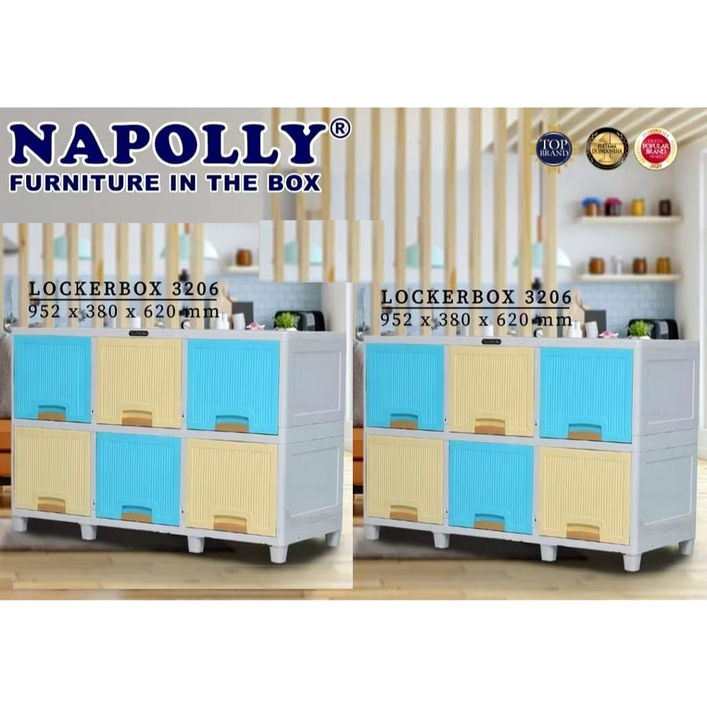 Laci Plastik Locker Box Napolly 3206 / Rak Buku Plastik Serbaguna/ Lemari plastik
